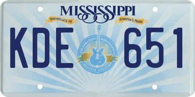 MS license plate KDE651