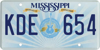 MS license plate KDE654