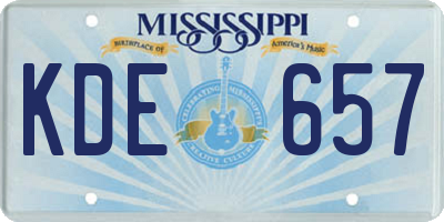 MS license plate KDE657