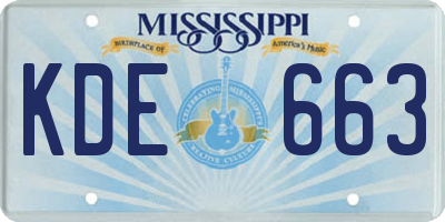 MS license plate KDE663
