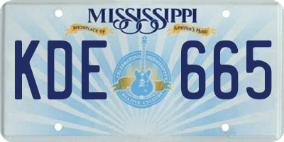 MS license plate KDE665