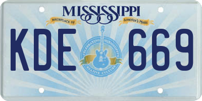 MS license plate KDE669