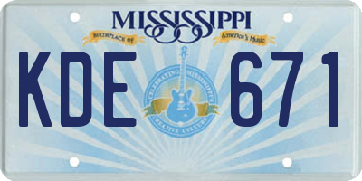 MS license plate KDE671