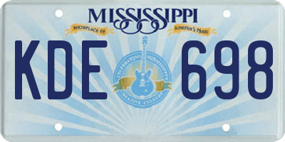 MS license plate KDE698