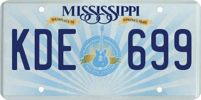 MS license plate KDE699