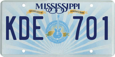 MS license plate KDE701
