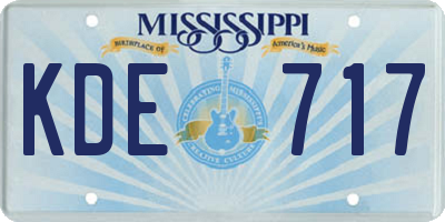 MS license plate KDE717