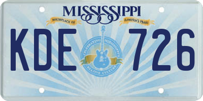 MS license plate KDE726
