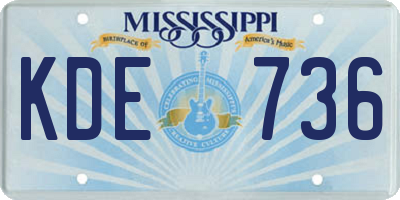 MS license plate KDE736