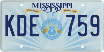 MS license plate KDE759