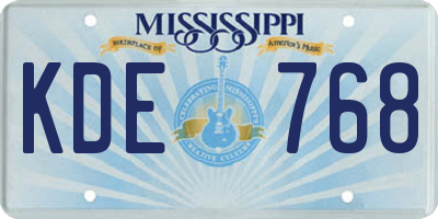 MS license plate KDE768