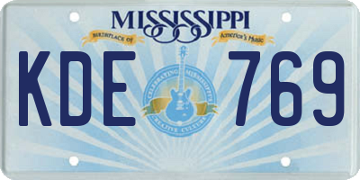 MS license plate KDE769