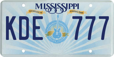 MS license plate KDE777