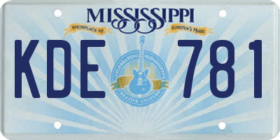 MS license plate KDE781