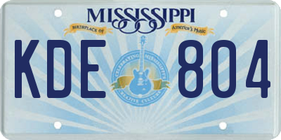 MS license plate KDE804