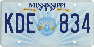 MS license plate KDE834