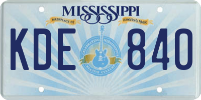 MS license plate KDE840