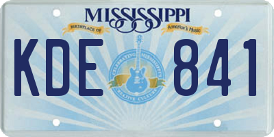 MS license plate KDE841