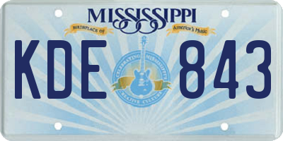 MS license plate KDE843