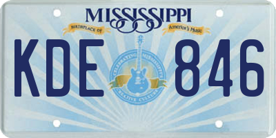 MS license plate KDE846