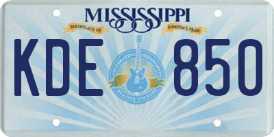 MS license plate KDE850