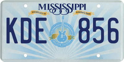 MS license plate KDE856