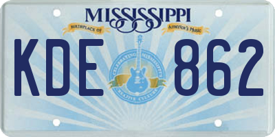 MS license plate KDE862
