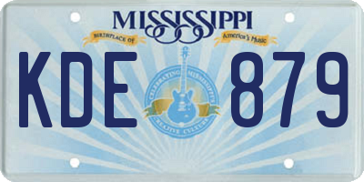 MS license plate KDE879