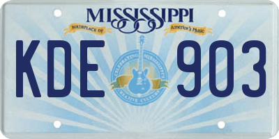 MS license plate KDE903