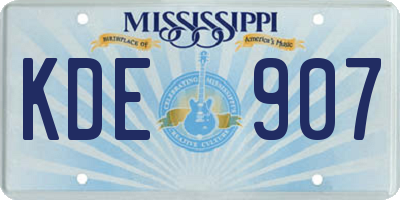 MS license plate KDE907
