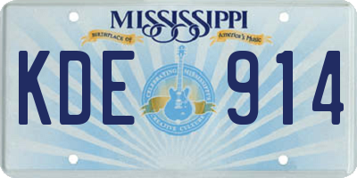 MS license plate KDE914