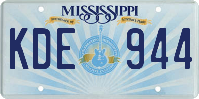 MS license plate KDE944