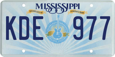 MS license plate KDE977