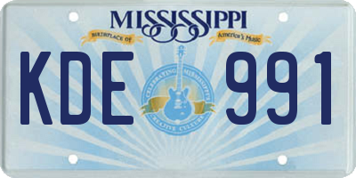 MS license plate KDE991