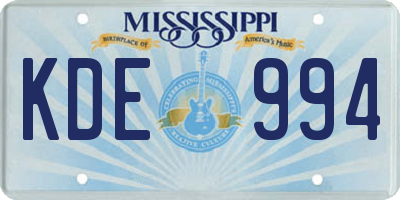 MS license plate KDE994