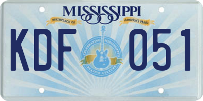 MS license plate KDF051