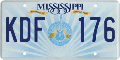 MS license plate KDF176