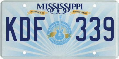 MS license plate KDF339
