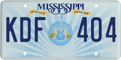MS license plate KDF404