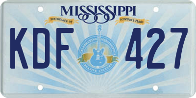 MS license plate KDF427