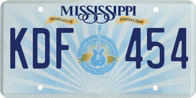 MS license plate KDF454
