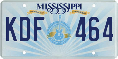 MS license plate KDF464