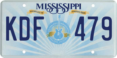 MS license plate KDF479