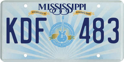 MS license plate KDF483