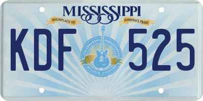 MS license plate KDF525