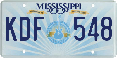 MS license plate KDF548
