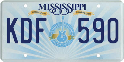 MS license plate KDF590