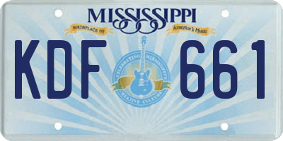 MS license plate KDF661