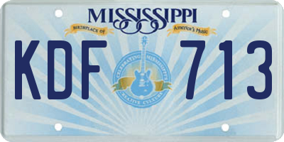 MS license plate KDF713