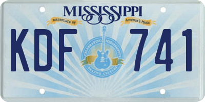 MS license plate KDF741